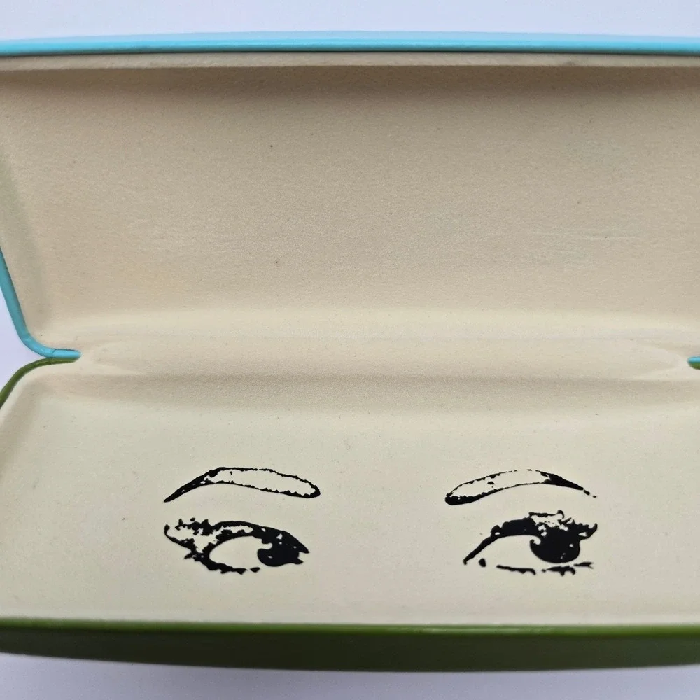 Kate Spade New York‎ Turquoise Blue and Green Hard Clamshell Eyeglasses Case